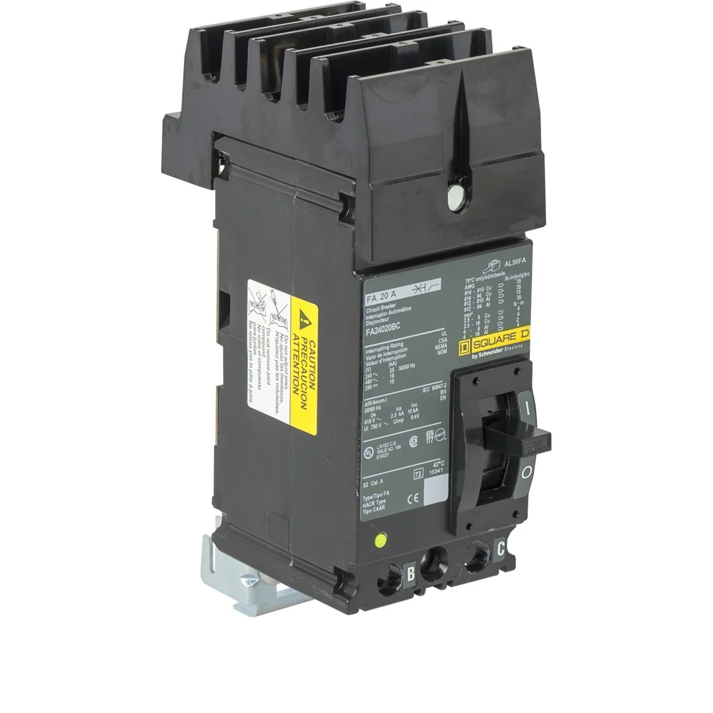 BKR IL FA 20A 2P BC 18KA@480V 25KA@240V 3" 14–4AWG Cu / 12–4AWG Al FA24020BC