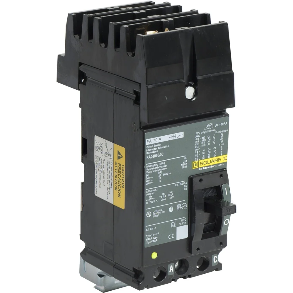 BKR IL FA 70A 2P AB 18KA@480V 25KA@240V 3" 14–1/0AWG Cu / 12–1/0AWG Al FA24070AC