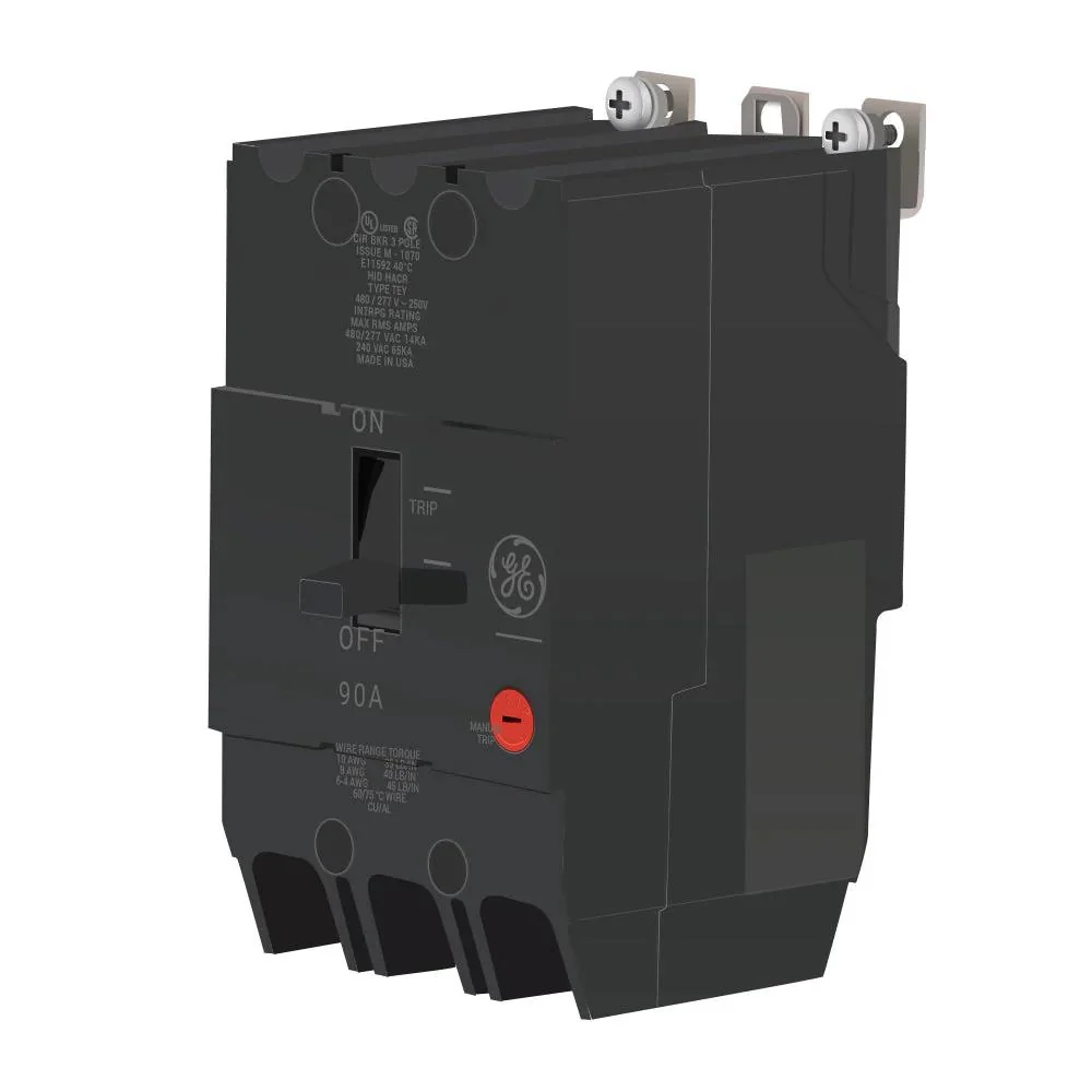 BREAKER TEY 90A 3P 480/277VAC@14KA 240VAC@65KA 120VAC@65KA TEY390