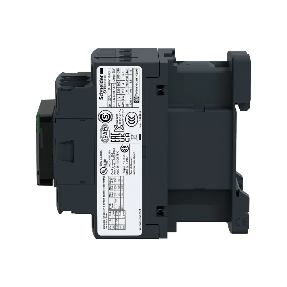 CONTACTOR AC-3 18A/AC-1 32A 120VAC (LC1D18FE7) - Image 2