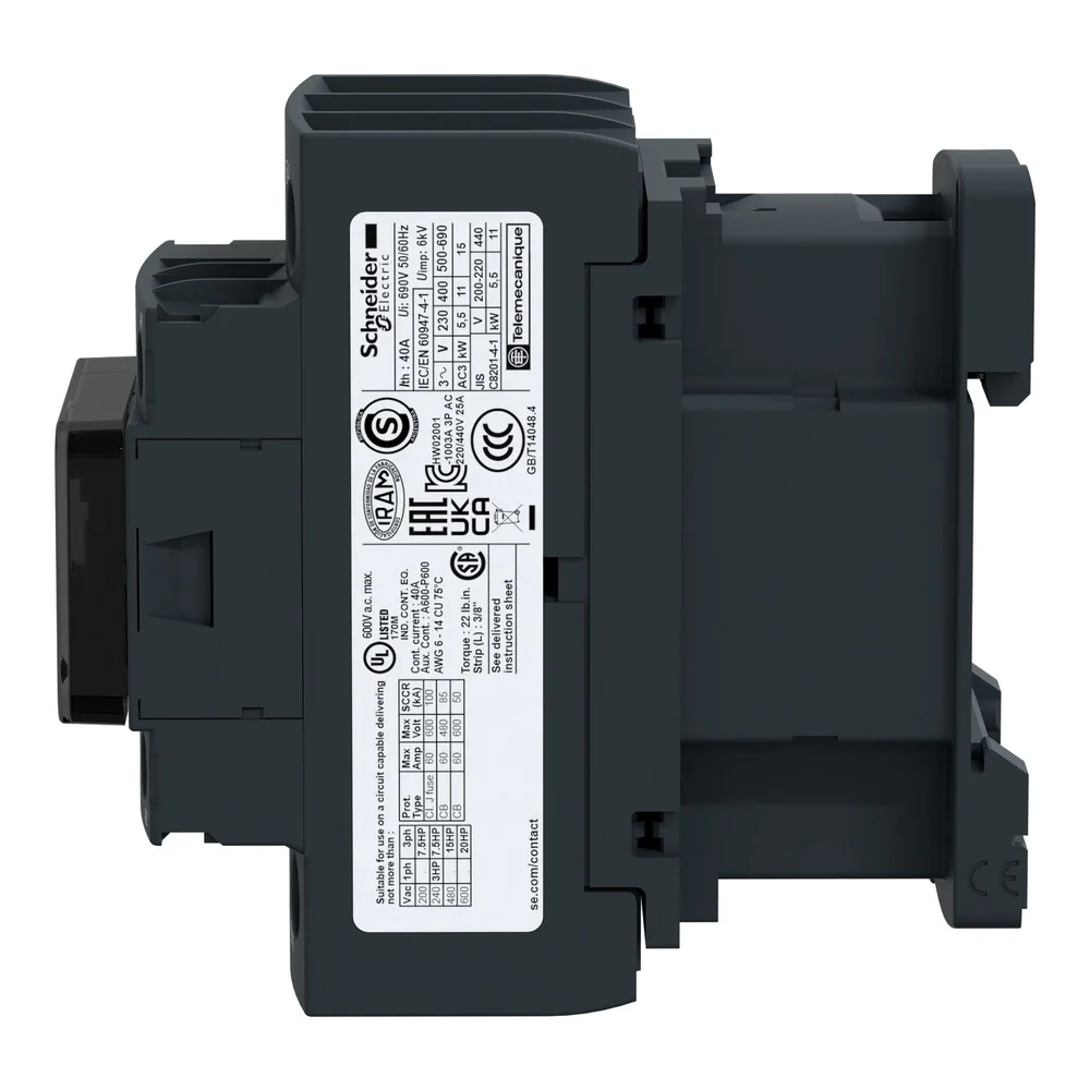 CONTACTOR AC-3 38A/AC-1 50A 24VDC (LC1D38BD) - Image 3