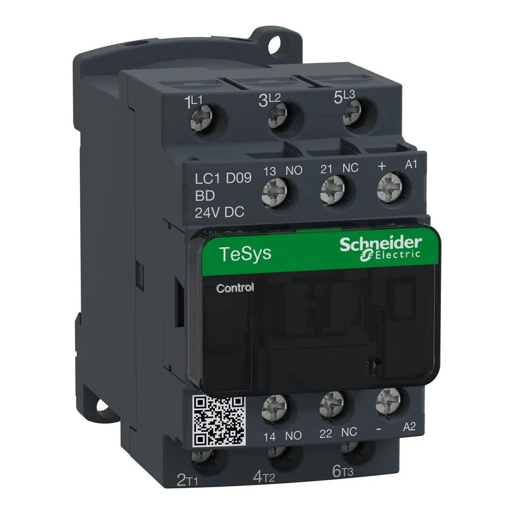 CONTACTOR AC-3 9A/AC-1 25A 24VDC (LC1D09BD) - Image 2