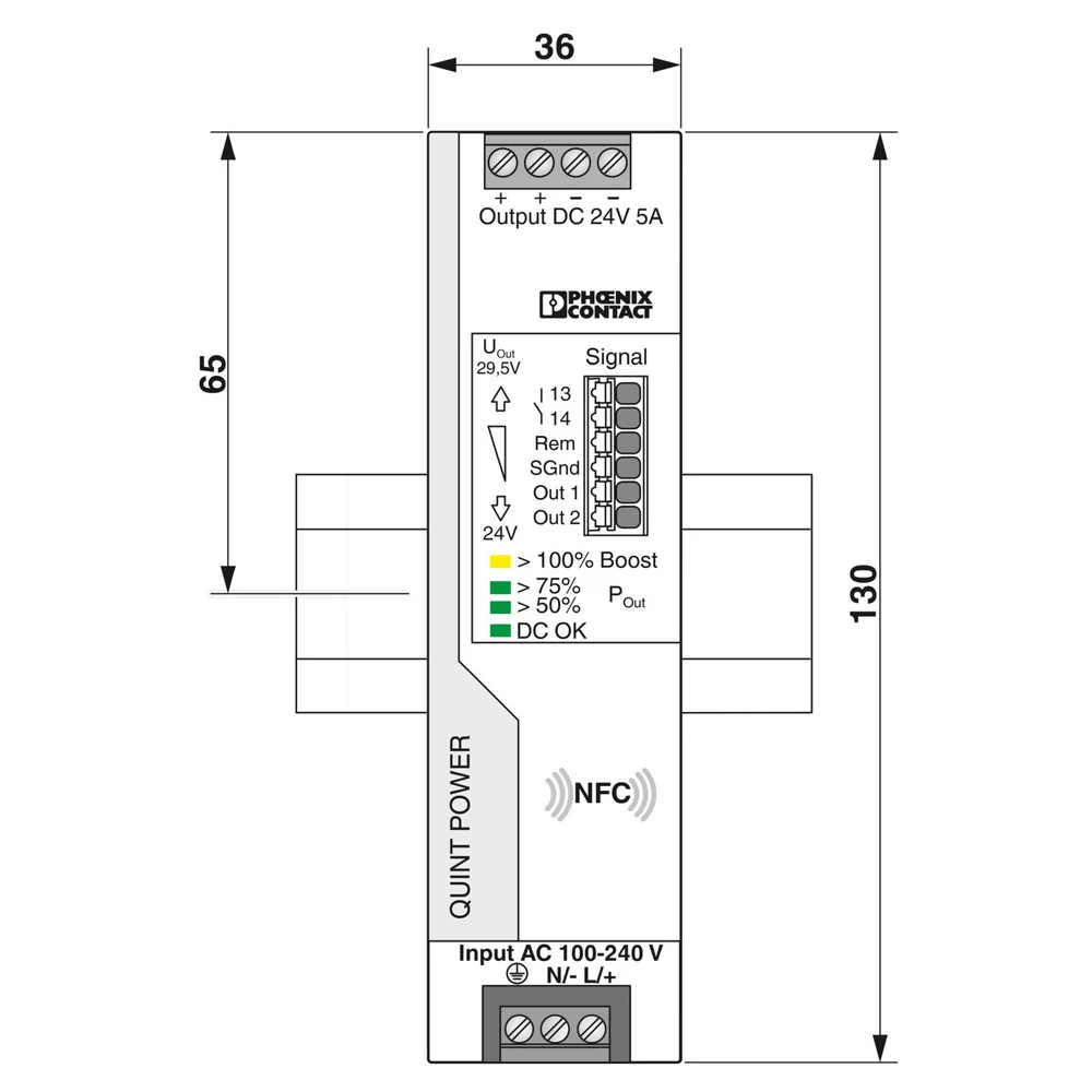 FUENTE PODER QUINT POWER 5A 24VDC 120/240V 2904600 - Image 3