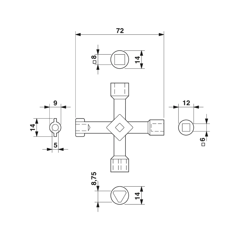 LLAVE DE ARMARIOS DE CONTROL USS 4 1203149