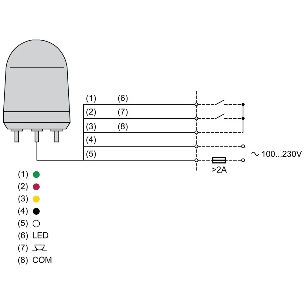 LUZ ESTROBOSCOPICA CON SONIDO ROJO 100-230VAC (XVR3M04S) - Image 2