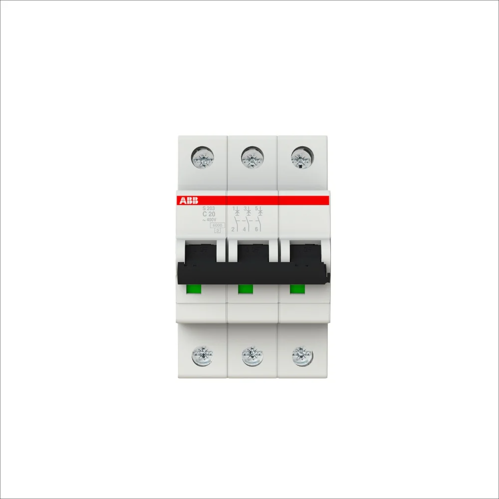 MINIBREAKER ABB (S203-C20) 480V C 6KA 3P 20A AC/DC - Image 2