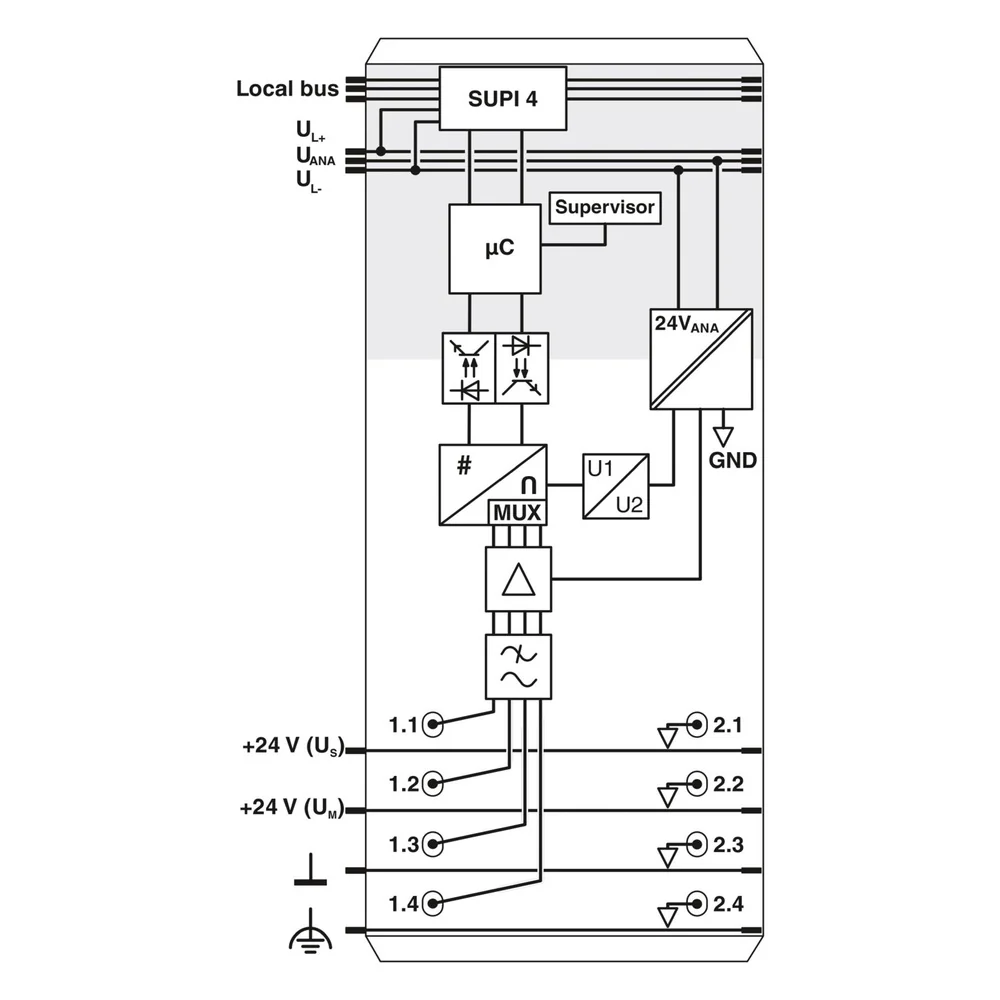 MODULO ANALOGICO INLINE 4 INPUT 0-10V 2702496 - Image 2