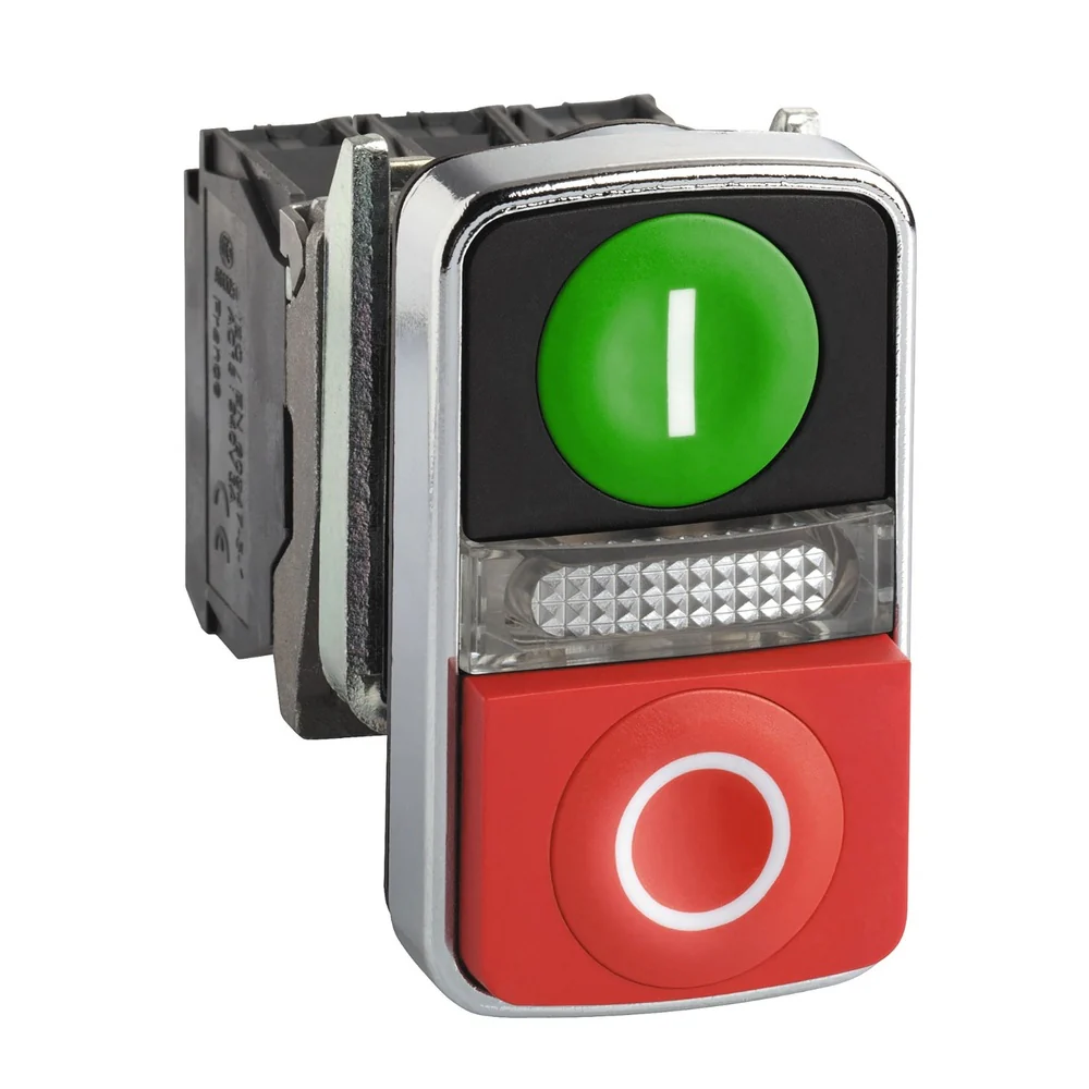 PULSADOR DOBLE METALICO START/STOP CON LED 120V NA+NC (XB4BW73731G5) - Image 3