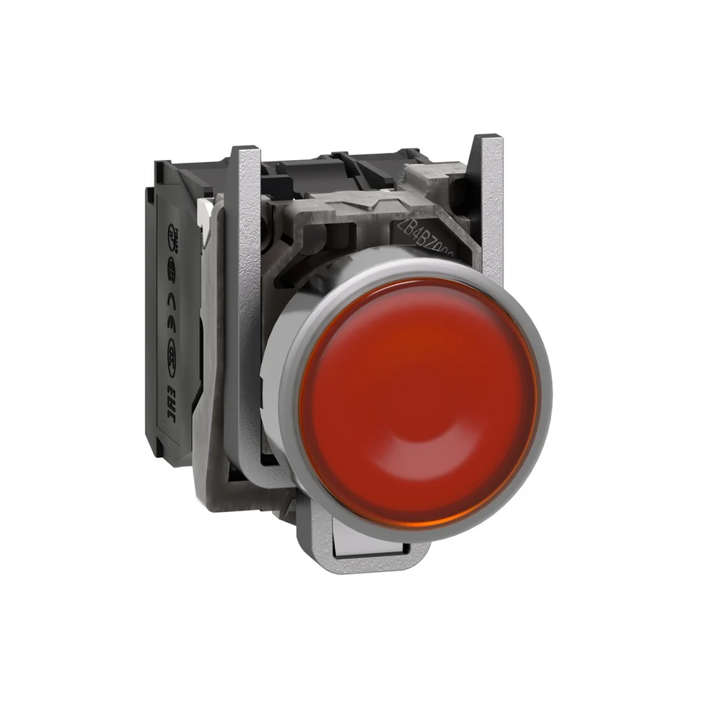 PULSADOR METALICO NARANJA NA+NC CON LUZ LED 120V (XB4BW35G5) - Image 2