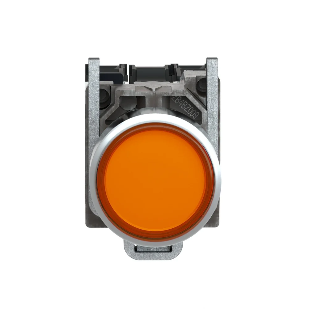 PULSADOR METALICO NARANJA NA+NC CON LUZ LED 24V (XB4BW35B5) - Image 3