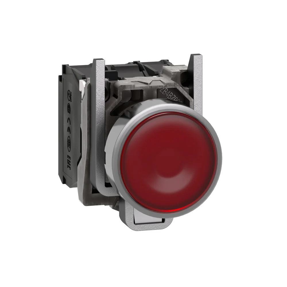PULSADOR METALICO ROJO NA+NC CON LUZ LED 120V (XB4BW34G5) - Image 2