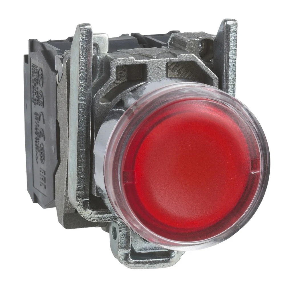 PULSADOR METALICO ROJO NA+NC CON LUZ LED 120V (XB4BW34G5) - Image 3