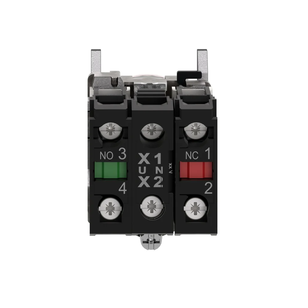 PULSADOR METALICO ROJO NA+NC CON LUZ LED 230V (XB4BW34M5) - Image 2