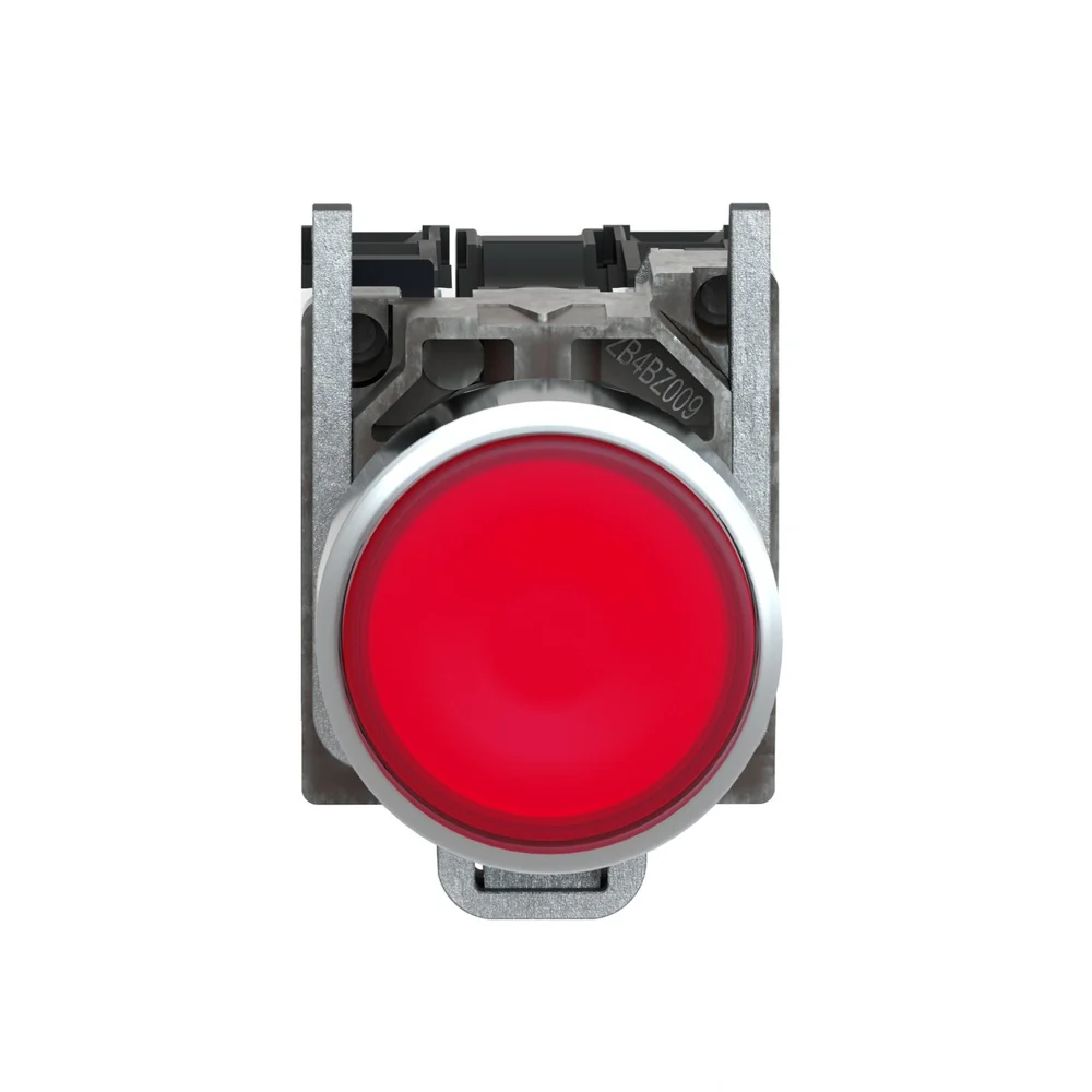 PULSADOR METALICO ROJO NA+NC CON LUZ LED 24V (XB4BW34B5)