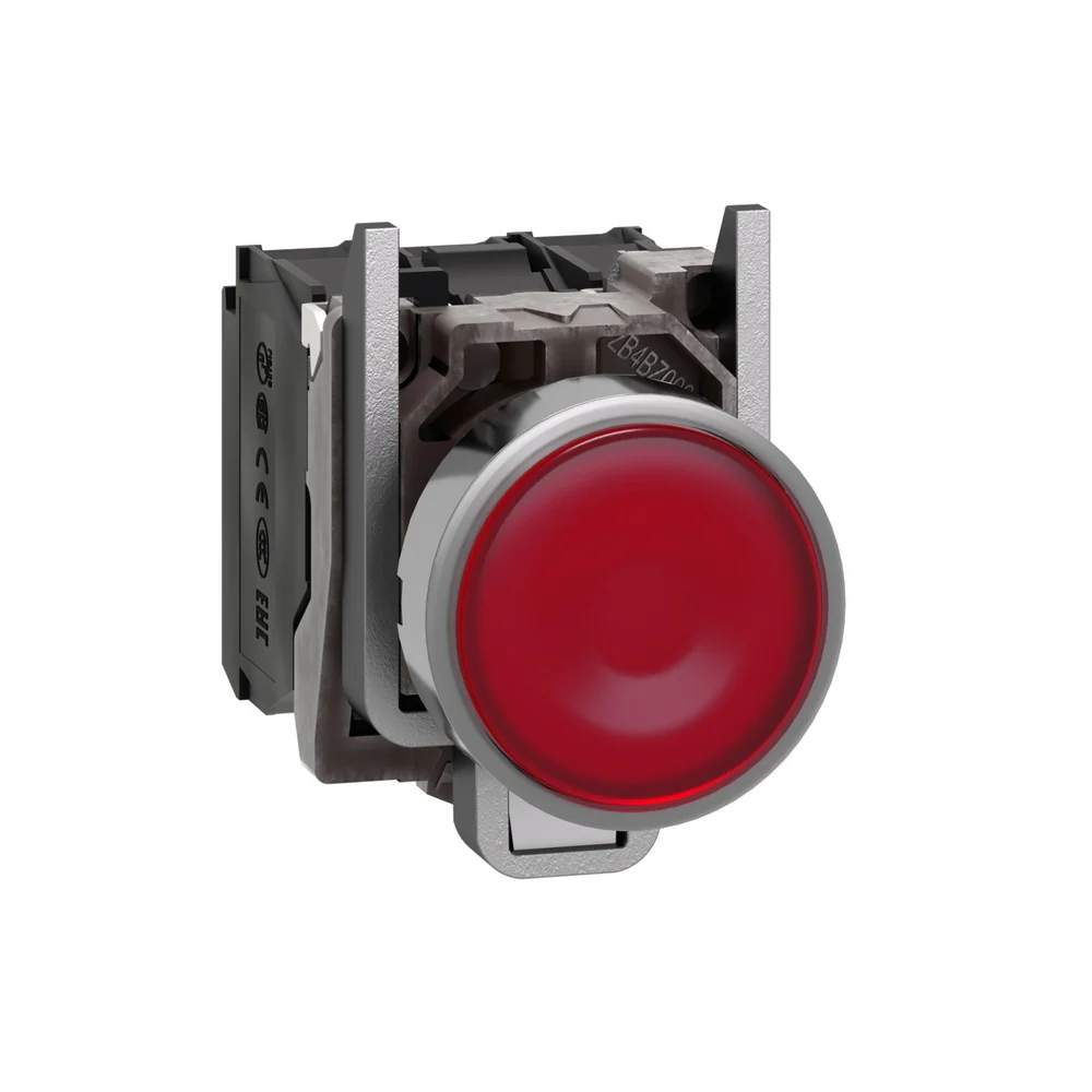 PULSADOR METALICO ROJO NA+NC CON LUZ LED 24V (XB4BW34B5) - Image 2