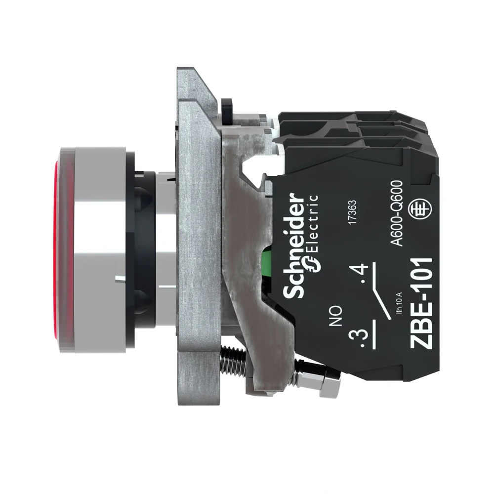 PULSADOR METALICO ROJO NA+NC CON LUZ LED 24V (XB4BW34B5) - Image 3