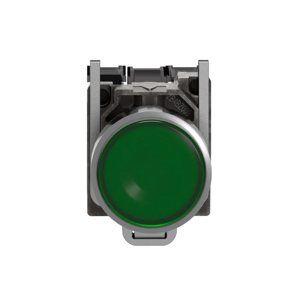 PULSADOR METALICO VERDE NA+NC CON LUZ LED 120V (XB4BW33G5) - Image 2
