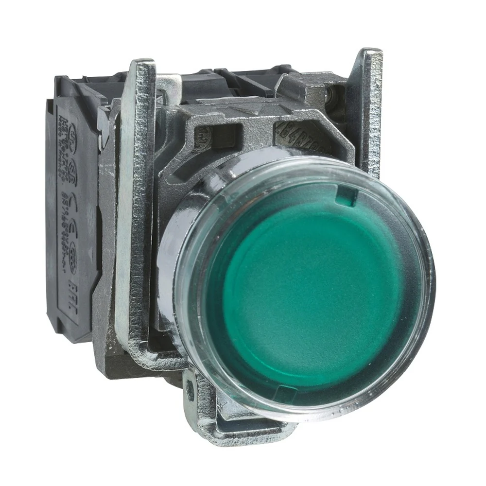 PULSADOR METALICO VERDE NA+NC CON LUZ LED 120V (XB4BW33G5) - Image 3
