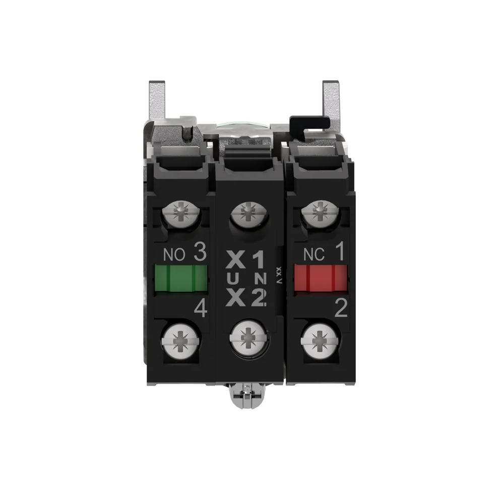 PULSADOR METALICO VERDE NA+NC CON LUZ LED 240V (XB4BW33M5) - Image 2