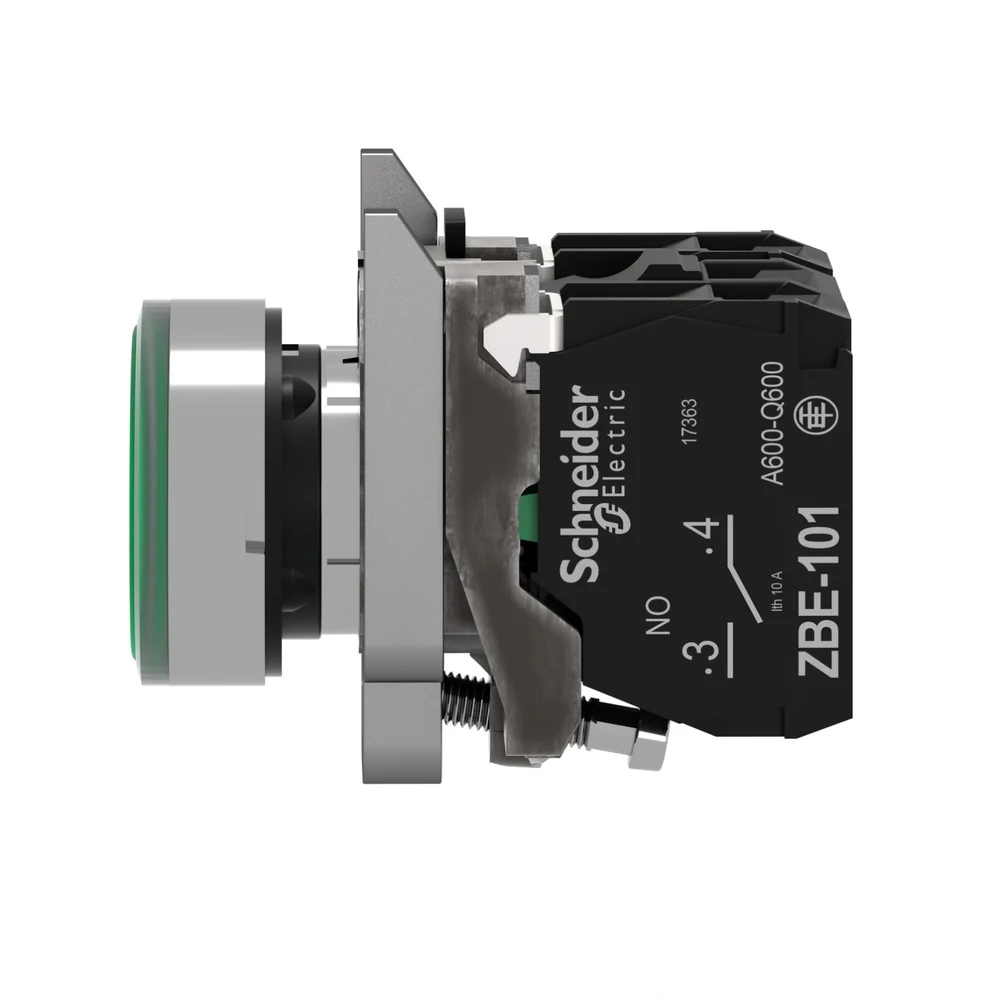 PULSADOR METALICO VERDE NA+NC CON LUZ LED 24V (XB4BW33B5) - Image 3