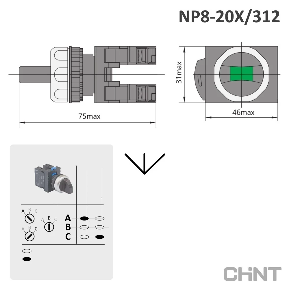 SELECTOR 3POS NEGRO NP8-20X/31 - Image 3