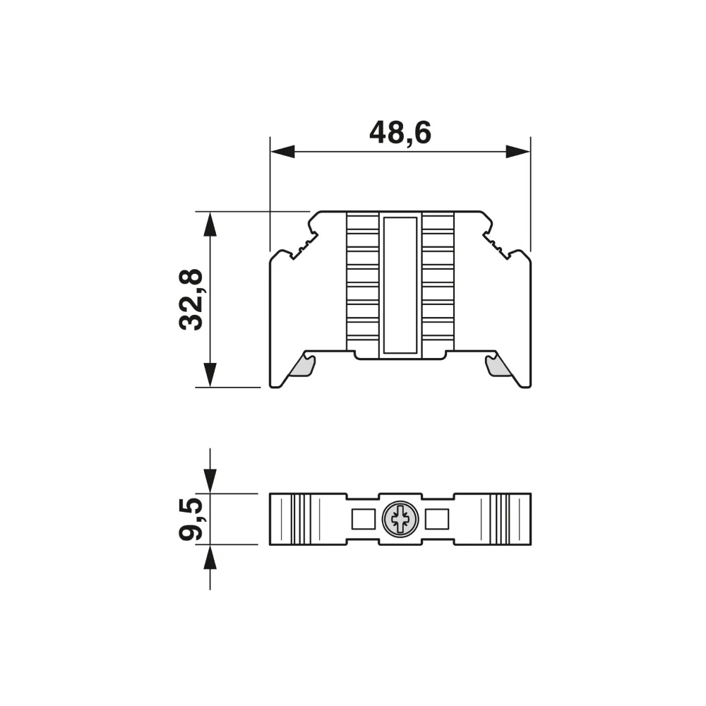 SOPORTE FINAL DE RIEL PARA BORNERAS 800886