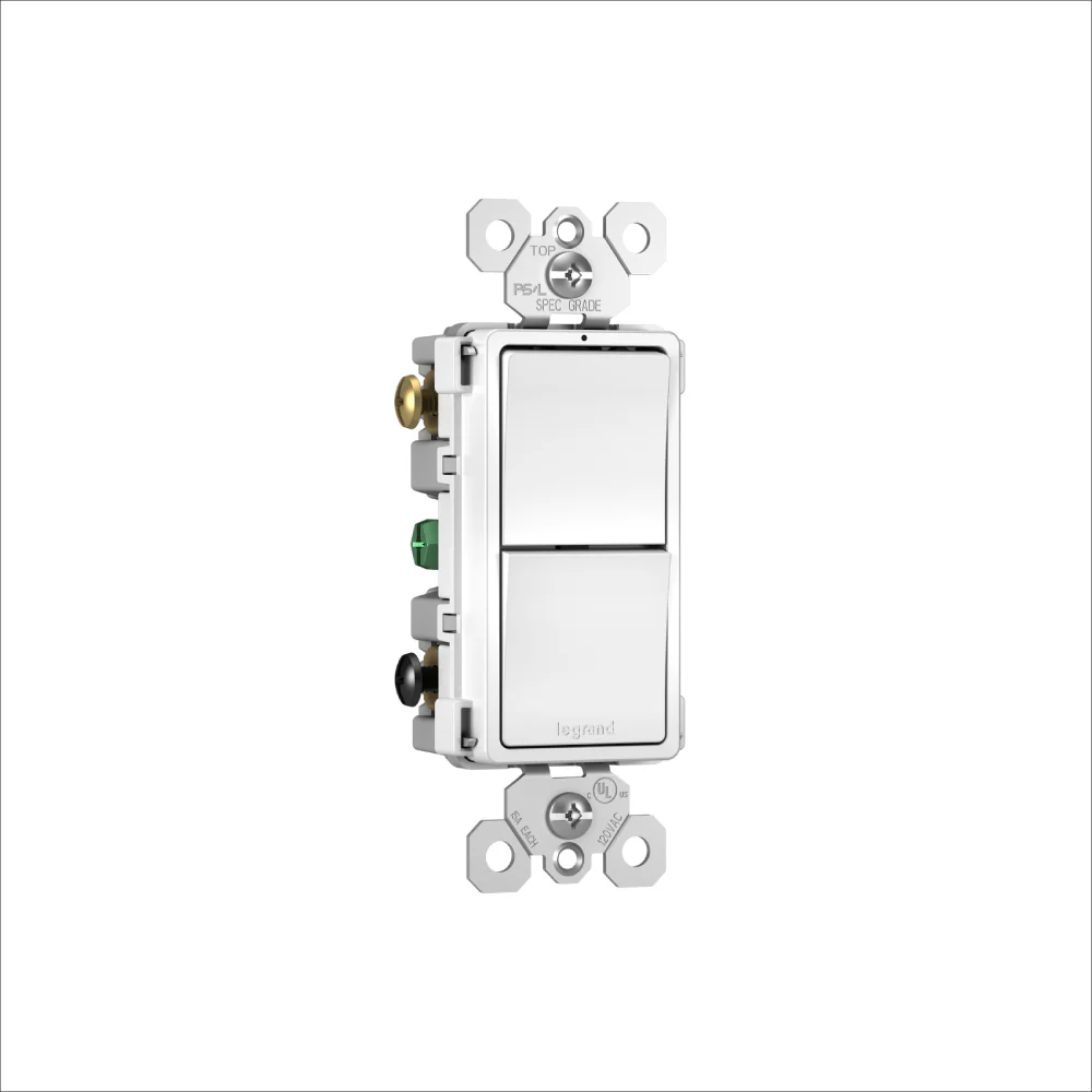 SWITCH DECORA DBL 15 AMP 120V 3 VIAS BLANCO RCD33W