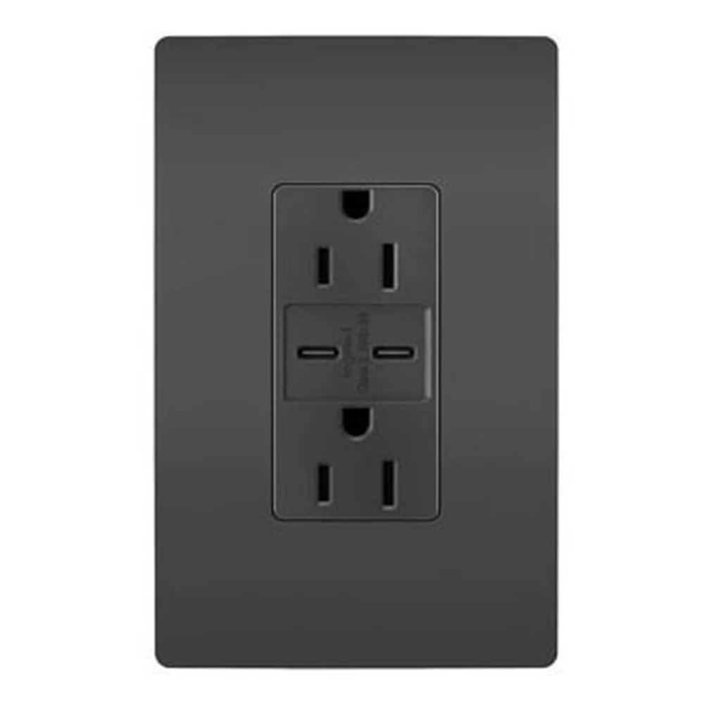 TC DBLE DECO 15A CARGA RA USB C/C NEG USBCC6BKCCV4 - Image 3